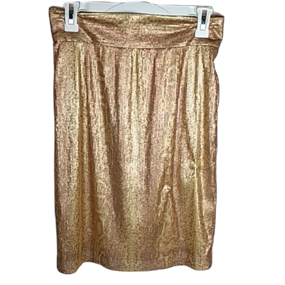 Antonio Melani sequined rose gold snakeskin skirt